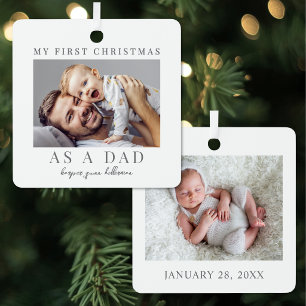 Eerste kerst als moeder baby foto metalen ornament