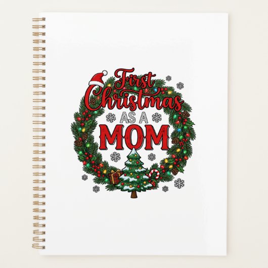 Eerste kerst als moeder dennenkrans boom planner (Voorkant)