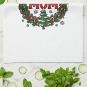Eerste kerst als moeder dennenkrans boom theedoek (Gevouwen)