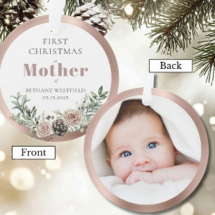 Eerste kerst als moeder foto herinnering ornament