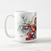 Eerste kerst als moeder gepersonaliseerde foto Mok (Links)