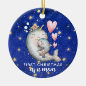 Eerste kerst als moeder Narwhal Whale Custom Keramisch Ornament (Voorkant)