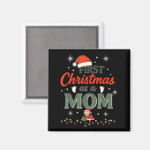 Eerste kerst als moeder Nieuwe Moeder Feestdag Vie Magneet (Voorkant / Achterkant)