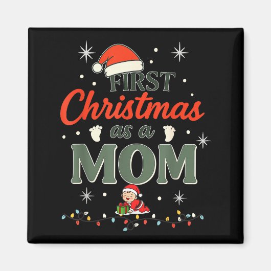 Eerste kerst als moeder Nieuwe Moeder Feestdag Vie Magneet (Voorkant)