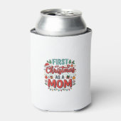 Eerste kerst als moeder vakantiedesign blikjeskoeler (Blikje Voorkant)