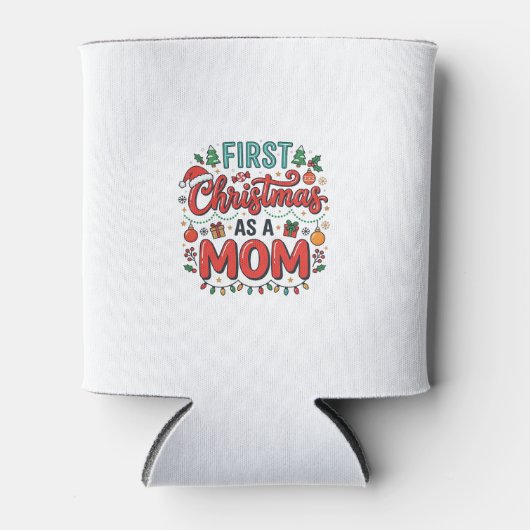 Eerste kerst als moeder vakantiedesign blikjeskoeler (Voorkant)
