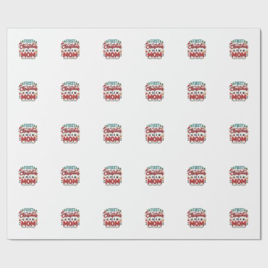 Eerste kerst als moeder vakantiedesign cadeaupapier (Vlak)