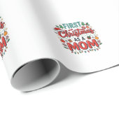Eerste kerst als moeder vakantiedesign cadeaupapier (Rol Hoek)