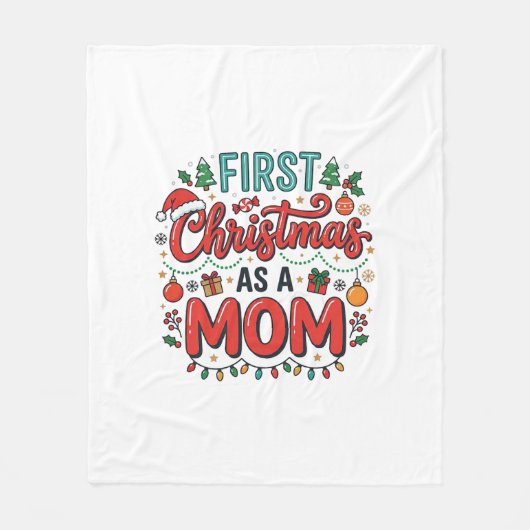 Eerste kerst als moeder vakantiedesign fleece deken (Voorkant)
