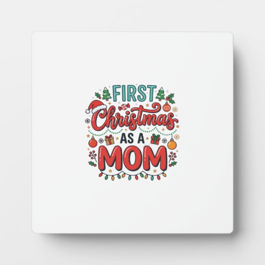 Eerste kerst als moeder vakantiedesign fotoplaat (Voorkant)