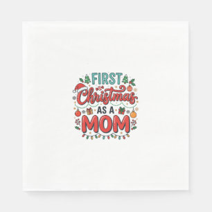 Eerste kerst als moeder vakantiedesign servet