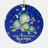 Eerste kerst als moeder Zee schildpadden gepersona Keramisch Ornament (Voorkant)