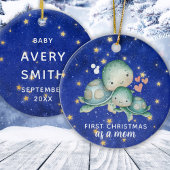 Eerste kerst als moeder Zee schildpadden gepersona Keramisch Ornament