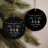 Eerste kerst als Mr en Mrs Modern Wedding Date Ornament
