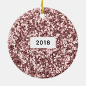 Eerste kerst als Mr en Mrs Roos Gold Glitter Keramisch Ornament (Achterkant)