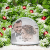 Eerste kerst als Mr en Mrs Wedding Photo Custom Sneeuwbol (Kerstmis)