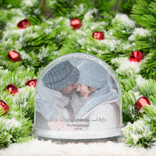 Eerste kerst als Mr en Mrs Winter foto's op maat Sneeuwbol (Kerstmis)