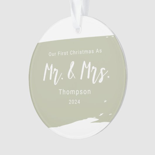 Eerste kerst als Mr & Mrs Acrylic Ornament (voorkant)