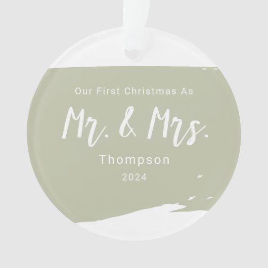 Eerste kerst als Mr & Mrs Acrylic Ornament (voorkant)