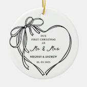 Eerste kerst als Mr & Mrs Ceramic Ornament (Voorkant)
