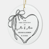Eerste kerst als Mr & Mrs Ceramic Ornament (Links)
