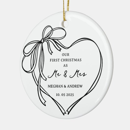 Eerste kerst als Mr & Mrs Ceramic Ornament (Links)