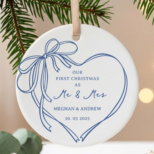 Eerste kerst als Mr & Mrs Ceramic Ornament