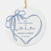 Eerste kerst als Mr & Mrs Ceramic Ornament (Voorkant)