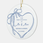 Eerste kerst als Mr & Mrs Ceramic Ornament (Links)