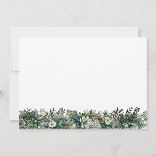 Eerste kerst als Mr & Mrs Elegant Greenery Feestdagenkaart (Achterkant)