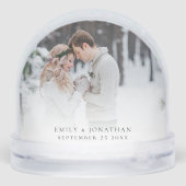 Eerste kerst als Mr. Mrs Pas getrouwd 2 Foto's Sneeuwbol (Achterkant)