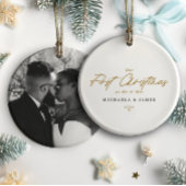 Eerste kerst als Mr & Mrs Pas getrouwd Photo Moder Keramisch Ornament