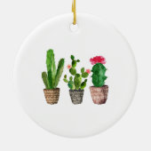 Eerste kerst als Nana & Papa Grootouders Cactus Keramisch Ornament (Achterkant)