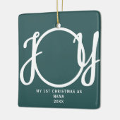 Eerste kerst als Nana Photo KeepSake Green Keramisch Ornament (Links)