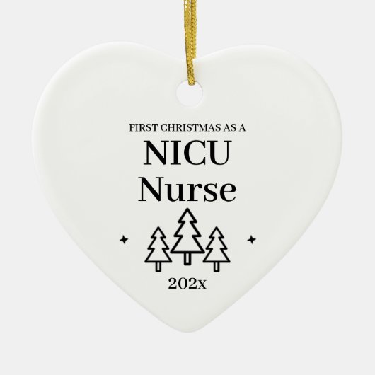 Eerste kerst als Nicu Nurse Neonatal Care Keramisch Ornament (Voorkant)