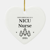 Eerste kerst als Nicu Nurse Neonatal Care Keramisch Ornament (Achterkant)