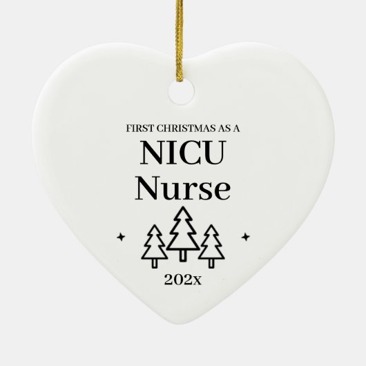 Eerste kerst als Nicu Nurse Neonatal Care Keramisch Ornament (Achterkant)