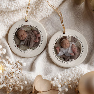 Eerste kerst als oma 2 foto gepersonaliseerd keramisch ornament