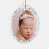 Eerste kerst als oma Baby Foto Keramisch Ornament (Rechts)