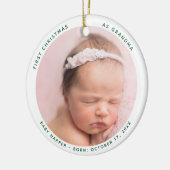 Eerste kerst als oma Baby Foto Keramisch Ornament (Links)