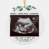 Eerste kerst als oma Baby Scan aangekondigd Keramisch Ornament (Voorkant)