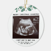 Eerste kerst als oma Baby Scan aangekondigd Keramisch Ornament (Links)