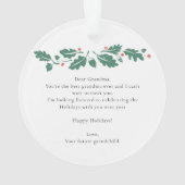 Eerste kerst als oma Baby Sonogram Keepsake Ornament (achterkant)