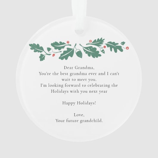 Eerste kerst als oma Baby Sonogram Keepsake Ornament (achterkant)