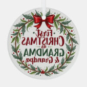 Eerste kerst als oma en opa vakantie glas ornament (Achterkant)