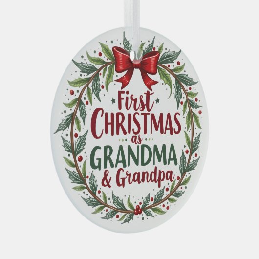 Eerste kerst als oma en opa vakantie glas ornament (Voorkant Rechts)