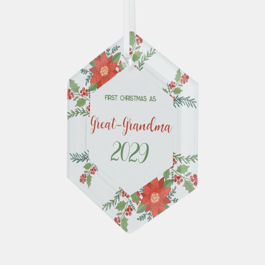 Eerste kerst als oma glas ornament (Voorkant links)