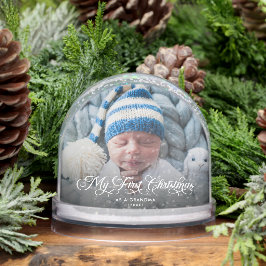 Eerste kerst als oma kalligrafie 2-foto sneeuwbol