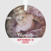 Eerste kerst als oma rood & wit met foto ornament (achterkant)