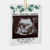 Eerste kerst als oma Sonogram Holiday Keepsake Keramisch Ornament (Rechts)